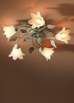 Deckenlampe, 5-flammig, mit Gestell aus Eisen 