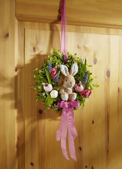Wandkranz mit Hase aus Plüsch, , large