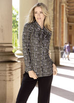 Shirtbluse mit Hahnentrittmuster 