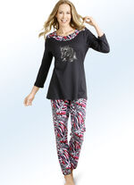 Pyjama mit Strasssteinchen und langen &Auml;rmeln 