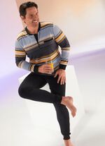 Pyjama mit Knopfleiste und Ringeldessin 