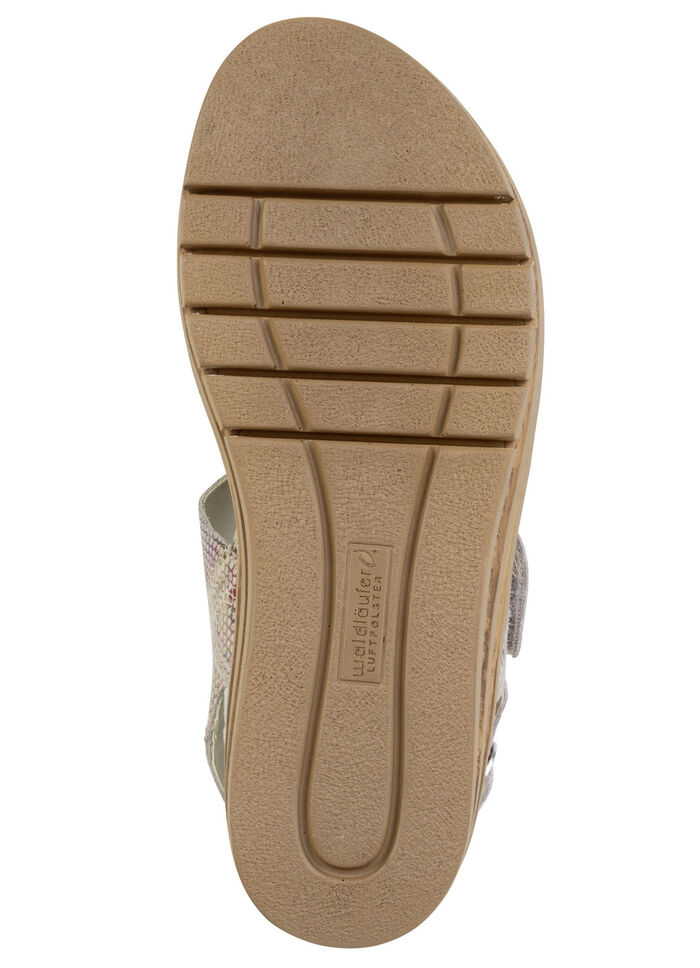 Waldläufer, bequeme Damen-Sandaletten, Weite K, mit herausnehmbarem Fussbett ROSÉ-BUNT