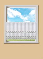 Kleinfenster-Vorhang mit gezacktem Abschluss und Stangendurchzug 