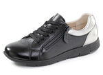 ELENA EDEN, bequeme Damen-Sneaker, Weite G, mit herausnehmbarem Fussbett SCHWARZ-SILBER