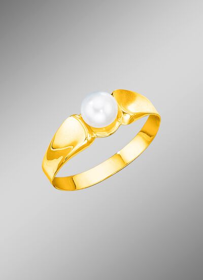 Femininer Damenring mit S&uuml;sswasser-Zuchtperle 