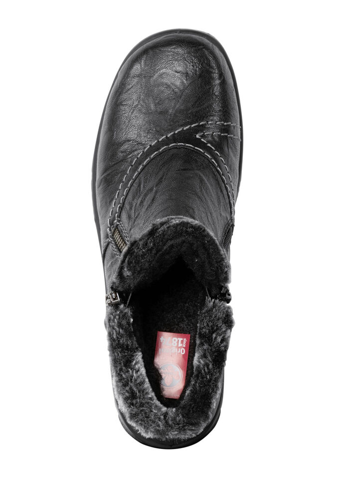 Rieker, gef&uuml;tterte Damen-Boots, Winterschuhe, mit Rei&szlig;verschluss SCHWARZ