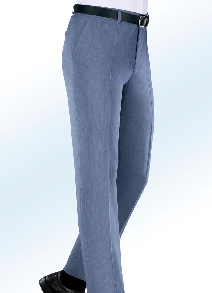 «Klaus Modelle»-Hose mit Dehnbundeinsätzen in 2 Farben RAUCHBLAU MELIERT