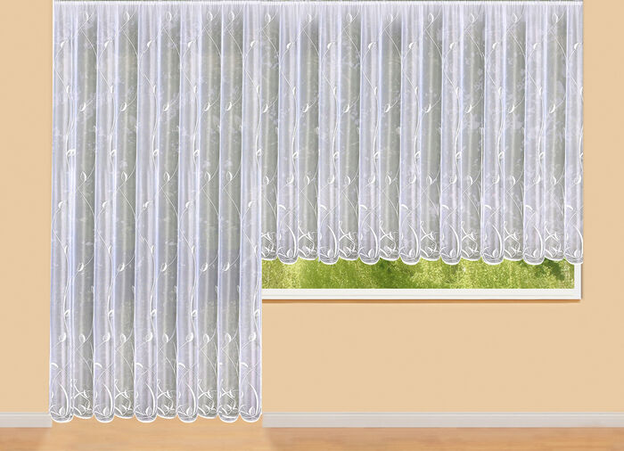 Lichtdurchl&auml;ssiger Vorhang mit Universalschienenband 