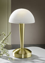 Tischlampe aus Metall und Glas mit Leuchtmittel MESSING, MATT