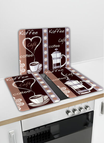 «WENKO» Wandblende / Herdabdeckplatten, Kaffee 