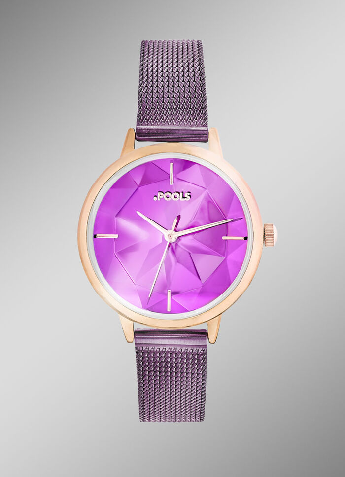 Pools-Damenuhr mit Schliff-Effekt 