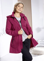 Funktionsjacke mit dezentem Streifendessin RUBINROT