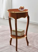 Beistelltisch mit handgefertigten Applikationen NUSSBAUM-GOLD