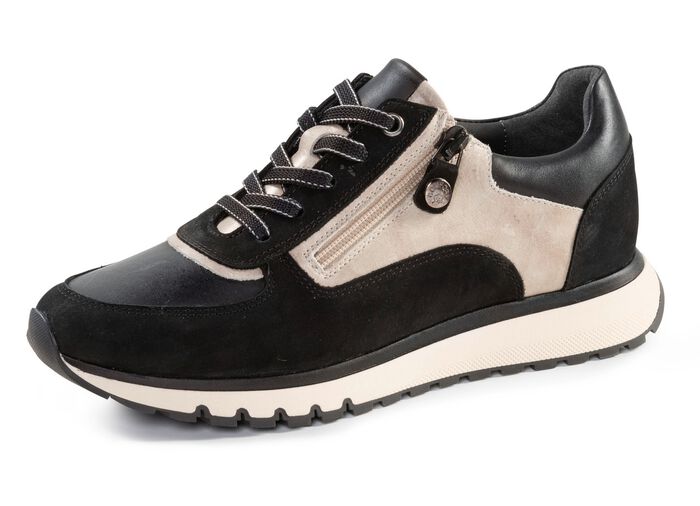 ELENA EDEN, trendige Damen-Sneaker, Weite G, mit herausnehmbarem Fussbett SCHWARZ-KIESEL