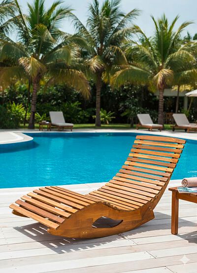 Klappbare Schaukelliege aus Akazienholz 