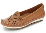 Gemini, leichte Damen-Slipper, Weite G, mit herausnehmbarem Fussbett CAMEL
