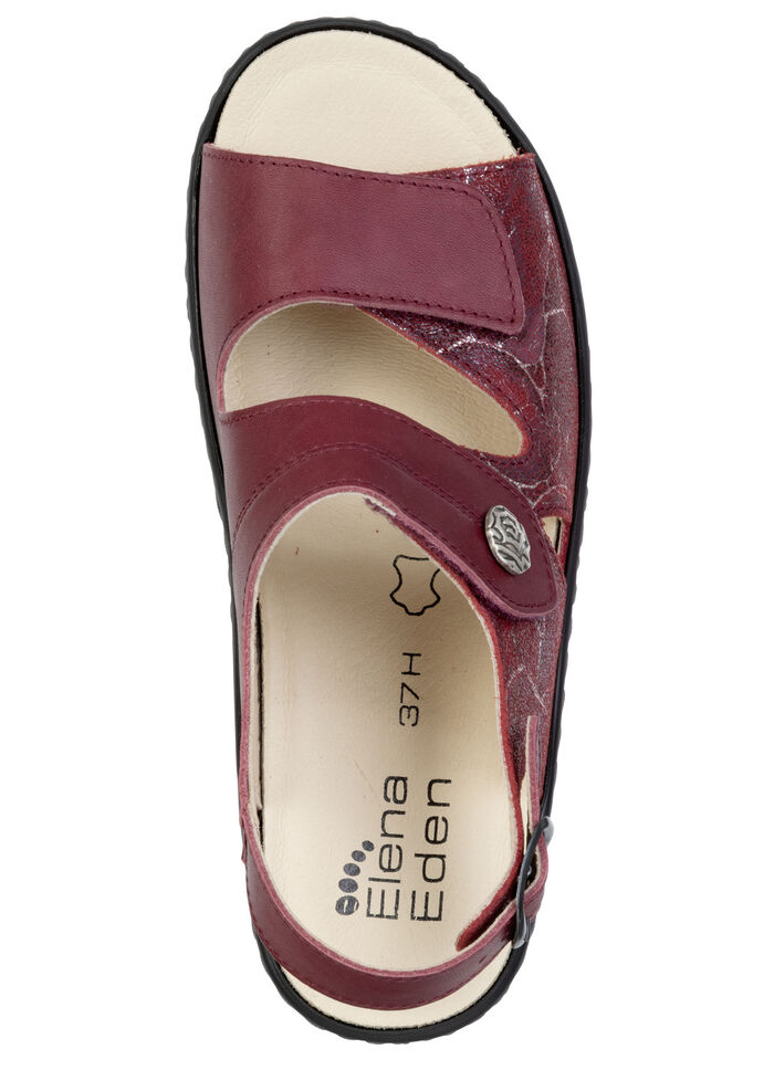 ELENA EDEN, bequeme Damen-Sandalen, Weite H, mit herausnehmbarem Fussbett BORDEAUX