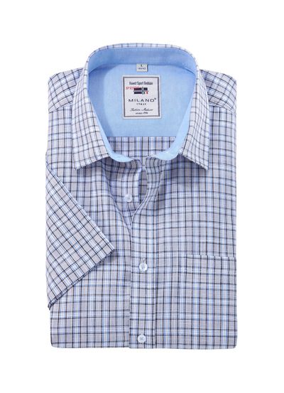 Kariertes &laquo;Milano Italy&raquo;-Hemd in 4 Farben 