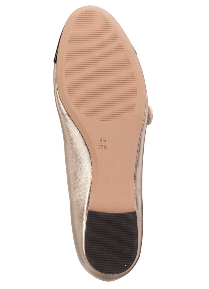 Caprice, schicke Damen-Ballerinas, Weite G, mit herausnehmbarem Fussbett GOLD-SCHWARZ