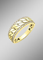 Schicker Damenring mit synth. Zirkonia 