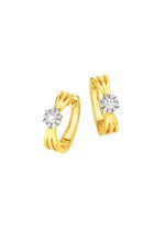 Durchbrochene Klappcreolen mit 20 Brillanten 