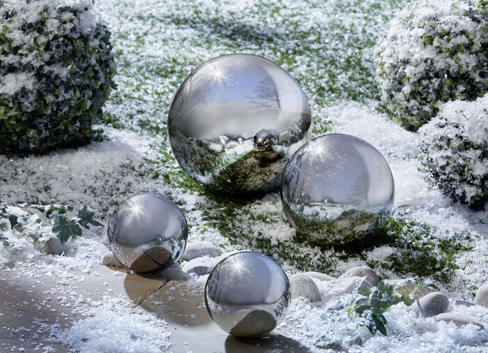 Edelstahlkugeln, 4er-Set SILBER GLÄNZEND