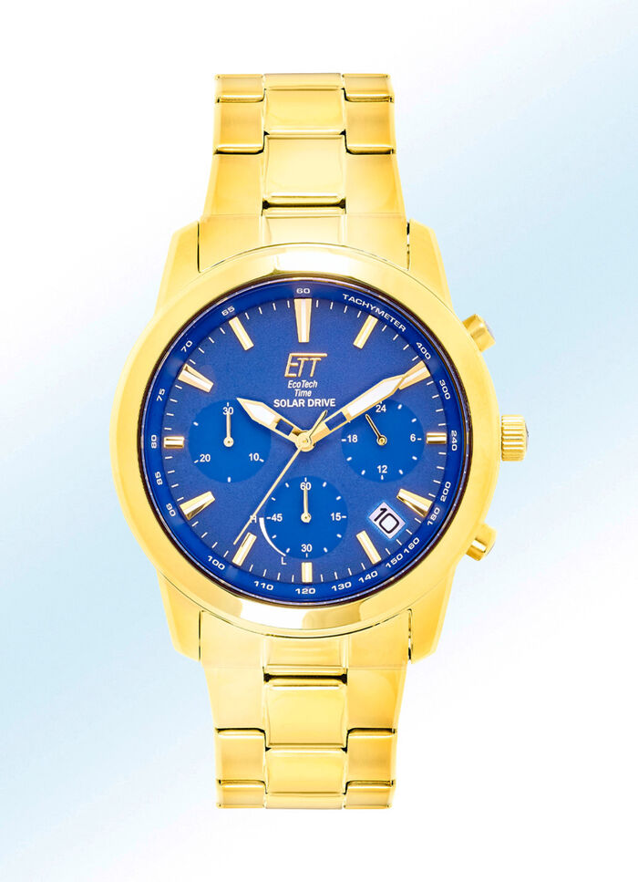 ETT-Solar-Herrenuhr mit Edelstahlgeh&auml;use und Edelstahlband 