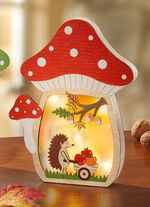 Beleuchtetes Pilz-Haus, batteriebetrieben ROT-GR&Uuml;N