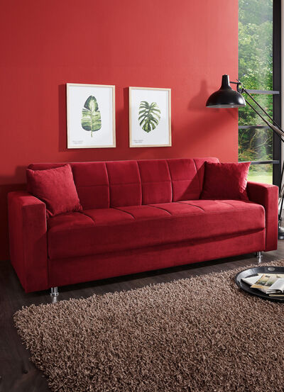 Klick-Klack-Sofa mit Dekokissen 