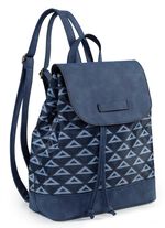 Rucksack mit effektvoll dessiniertem Textil DUNKELBLAU