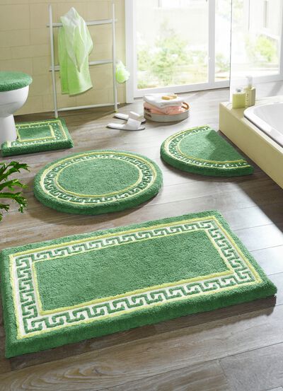 Badgarnitur mit M&auml;ander-Bord&uuml;re 