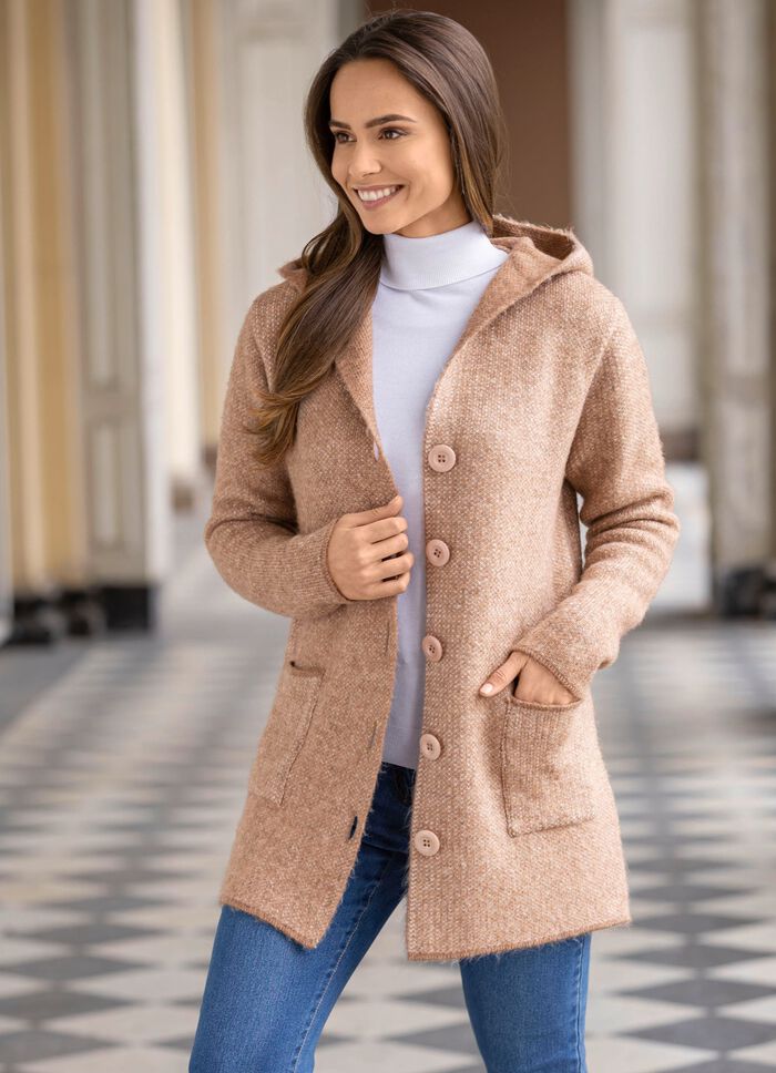 Strickjacke mit Kapuze 