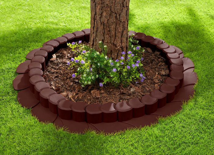 Flexi-Rasenkante, 8er-Set, mit Fahrspur 