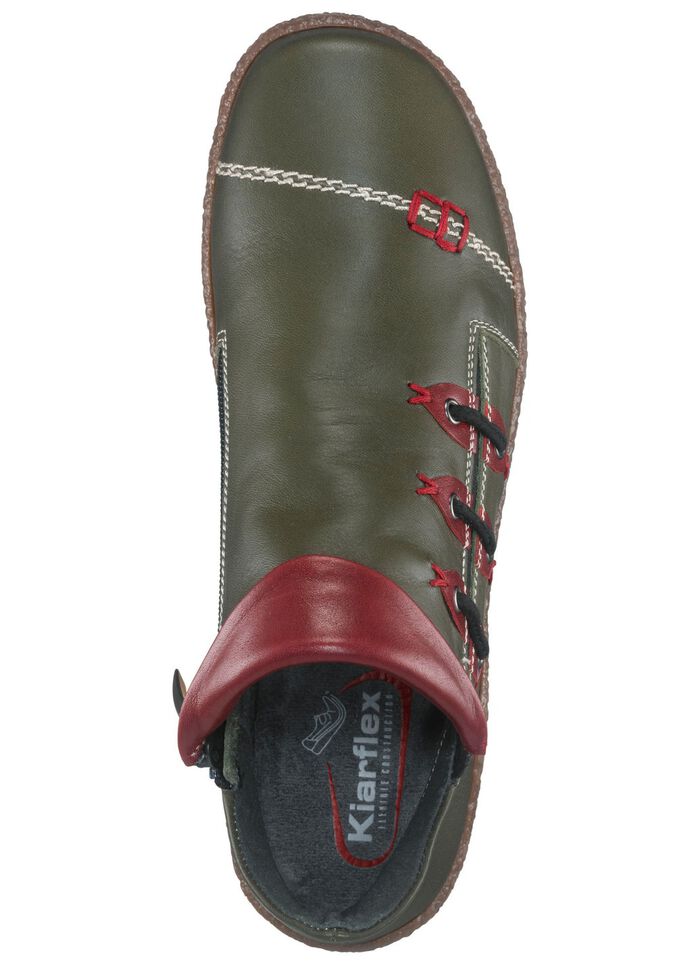 Bootie aus Nappaleder mit dekorativem Elastikeinsatz TANNE-BORDEAUX