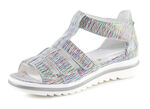 Waldläufer, bequeme Damen-Sandalen, Weite H, mit herausnehmbarem Fussbett WEISS-BUNT
