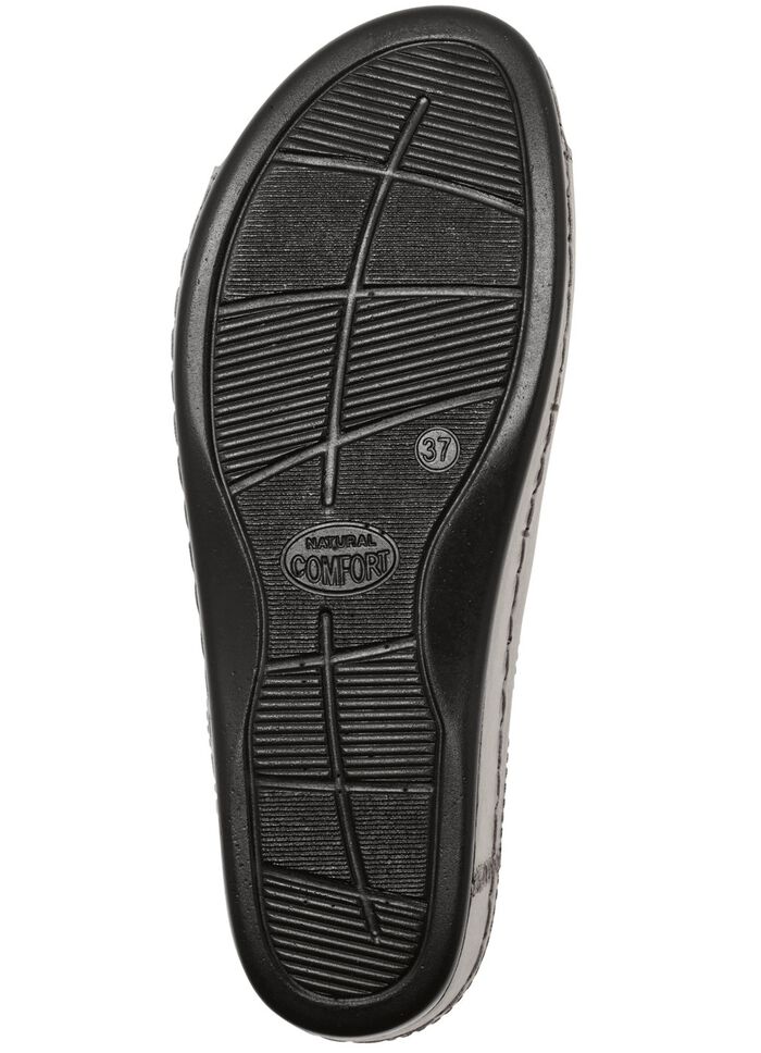 Pantolette mit Leder-Tieffussbett ANTIKBRONZE