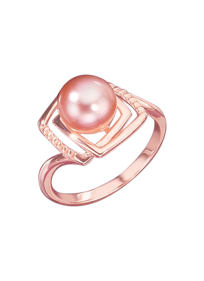 Rosevergoldeter Damenring mit S&uuml;sswasser-Zuchtperle 