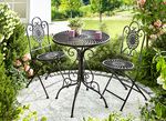 Gartenmöbel-Set, 3-teilig, aus Metall 