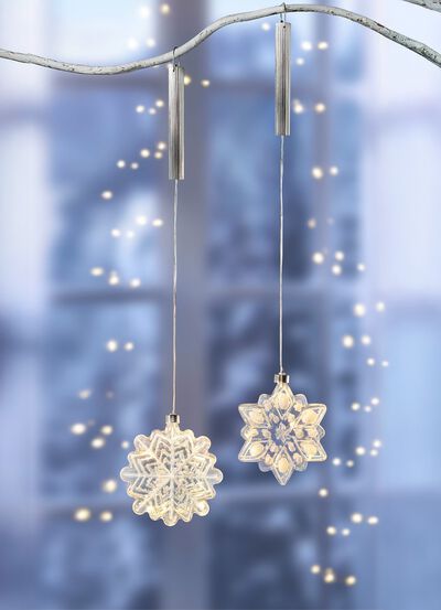 LED-Schneeflocken in Kristall-Optik 