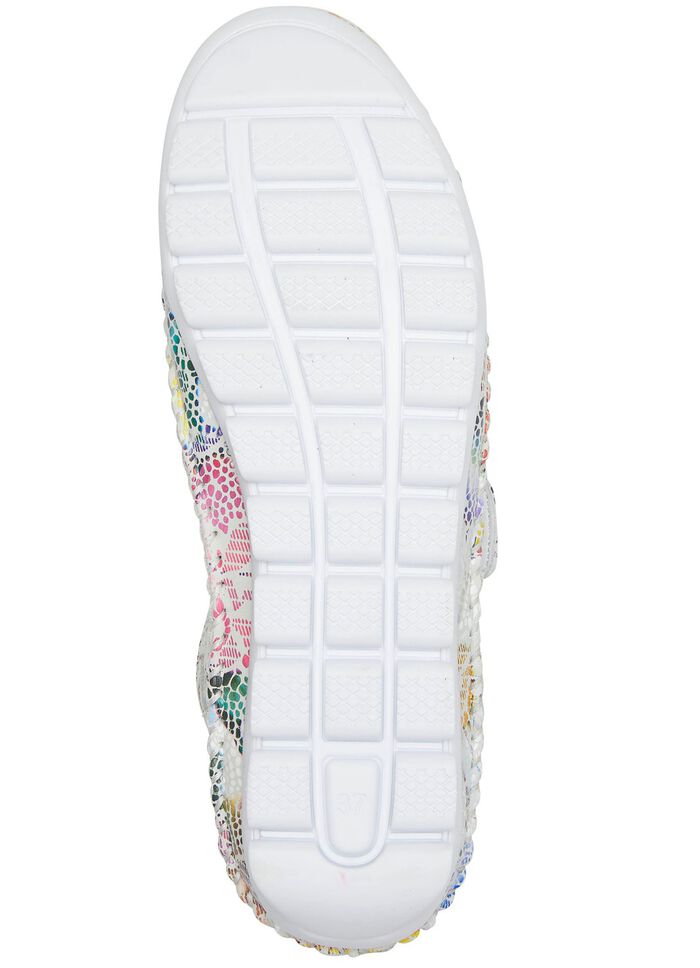 Gemini Mokassin-Slipper mit Lederspange WEISS-BUNT