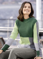 Pullover in Perlfang GRÜN-PISTAZIE-GRAU