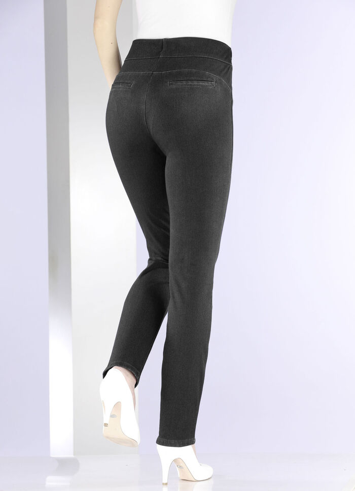 Jersey-Hose in Denim-Optik SCHWARZ