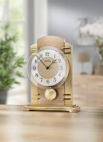 Tischuhr mit Holzgeh&auml;use aus dem Hause AMS GOLD