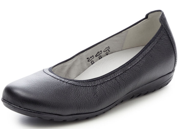 Waldläufer Ballerina mit Rundum-Gummizug SCHWARZ