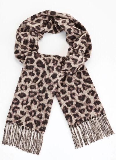 Schal mit Raubtierfell-Dessin 