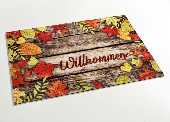 Fussmatte Herbstblätter mit rutschhemmender Rückseite BUNT