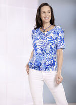 Floral dessinierte Shirt-Tunika 