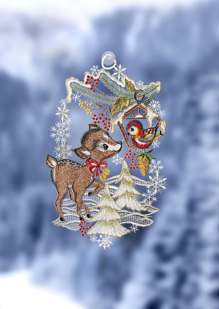 Fensterbild aus Plauener Spitze 