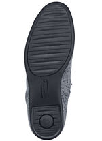 Waldläufer Schnür-Stiefelette mit floraler Prägung GRAU