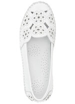 Gemini, leichte Damen-Slipper, Weite G, mit herausnehmbarem Fußbett WEISS